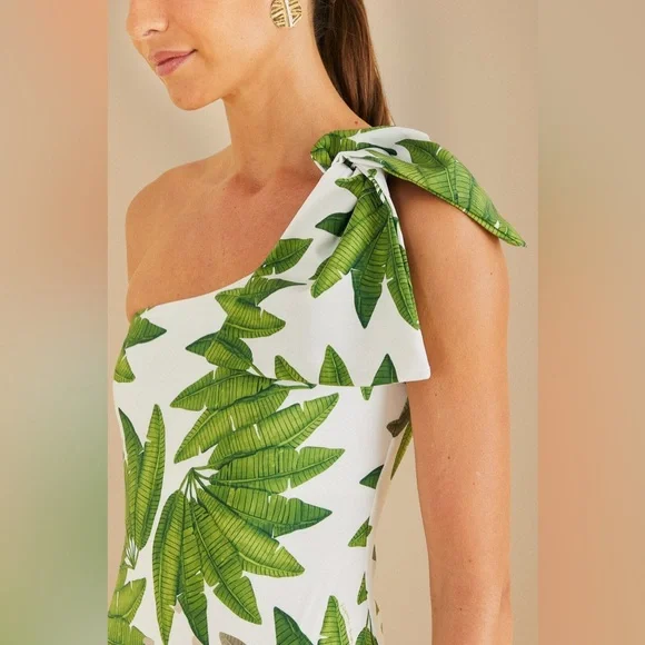 FARM RIO Off-White Palm Fan One Piece Swimsuit - Picture 2 of 3